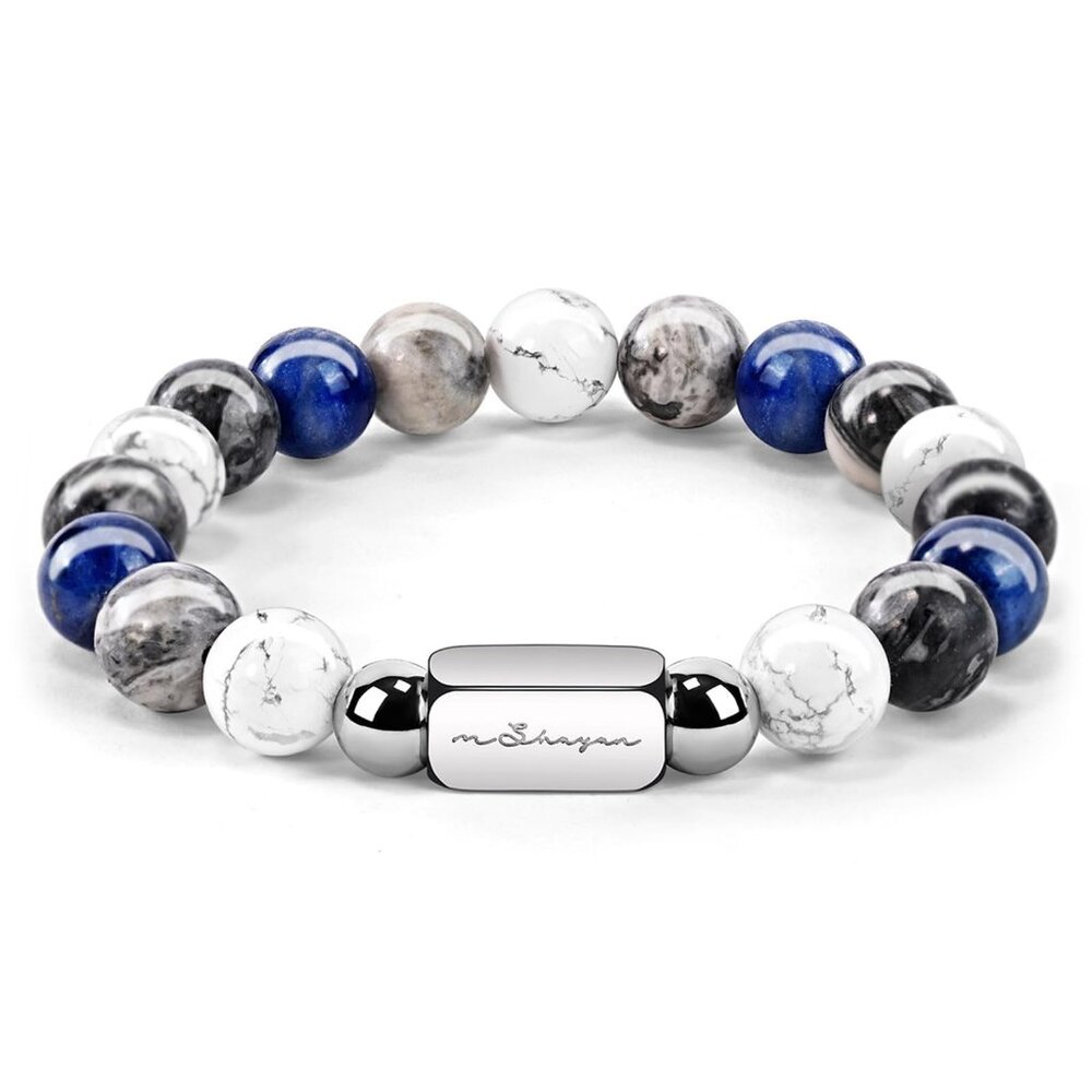 Adjustable Elastic Beaded Bracelet Handcrafted Gemstone Minimal Chic Mens